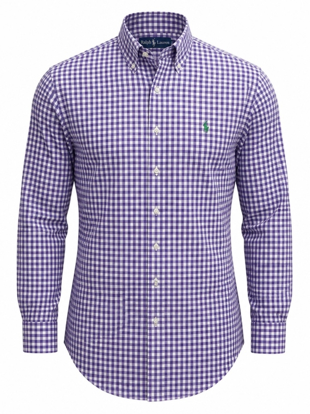 Ralph Lauren Custom Fit Purple Gingham Button Down Shirt Men’s Medium